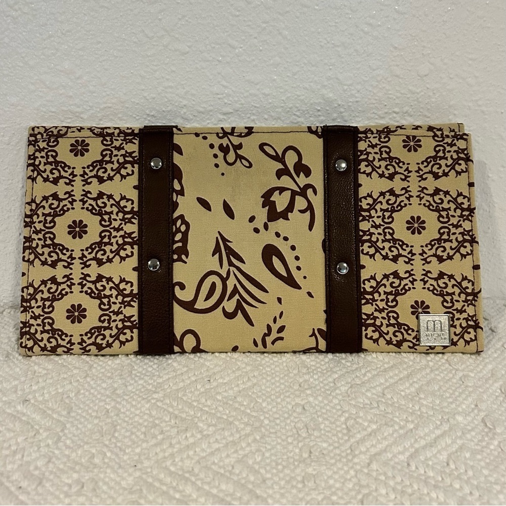 Miche Vintage Alina Purse Shell Cover Floral Beige and Brown Fabric